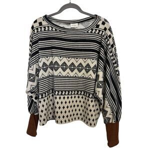 143 Story by Line Up Southwestern Oversized Abstract Top Boho Medium